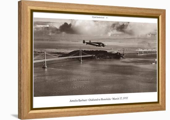 Amelia Earhart in Flight, Oakland to Honolulu, March 17, 1937-Clyde Sunderland-Framed Stretched Canvas