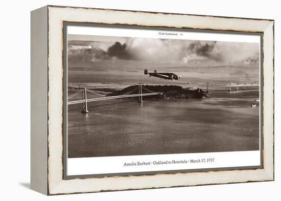 Amelia Earhart in Flight, Oakland to Honolulu, March 17, 1937-Clyde Sunderland-Framed Stretched Canvas