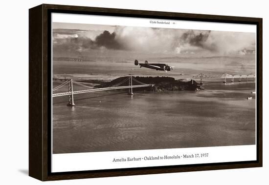 Amelia Earhart in Flight, Oakland to Honolulu, March 17, 1937-Clyde Sunderland-Framed Stretched Canvas