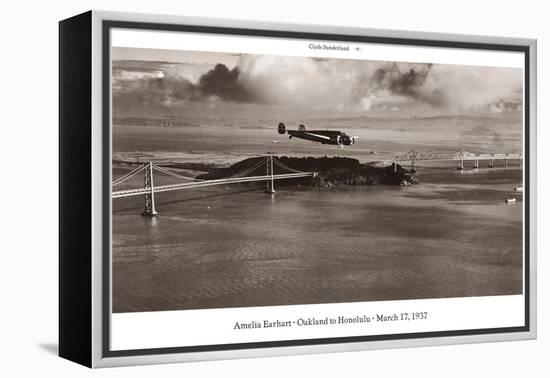 Amelia Earhart in Flight, Oakland to Honolulu, March 17, 1937-Clyde Sunderland-Framed Stretched Canvas