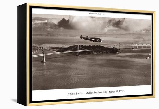 Amelia Earhart in Flight, Oakland to Honolulu, March 17, 1937-Clyde Sunderland-Framed Stretched Canvas