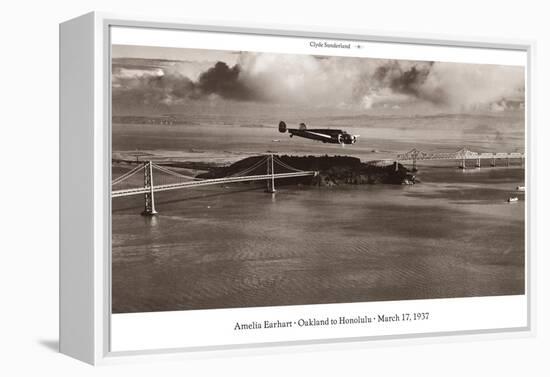 Amelia Earhart in Flight, Oakland to Honolulu, March 17, 1937-Clyde Sunderland-Framed Stretched Canvas