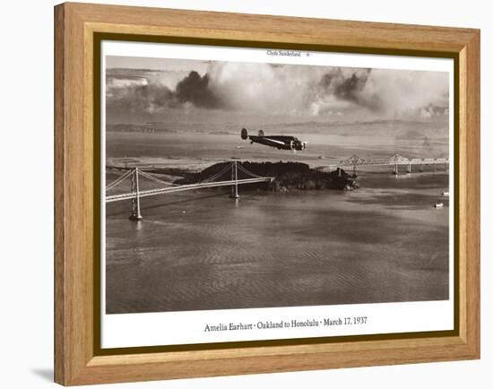 Amelia Earhart in Flight, Oakland to Honolulu, March 17, 1937-Clyde Sunderland-Framed Stretched Canvas