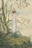 A Fairy Holding a Leaf, Sitting on a Snail Above a Rose-Amelia Jane Murray-Giclee Print