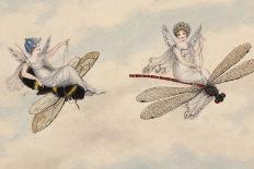 Two Fairies Playing See-Saw on a Needle Resting on a Thimble-Amelia Jane Murray-Giclee Print