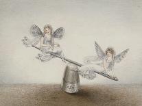 A Fairy with a Bee on Her Head Standing on a Grasshopper-Amelia Jane Murray-Framed Giclee Print