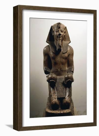 Amenhotep II on His Knees, in Act of Offering Globular-Shaped Wine Jars-null-Framed Giclee Print