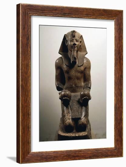 Amenhotep II on His Knees, in Act of Offering Globular-Shaped Wine Jars-null-Framed Giclee Print