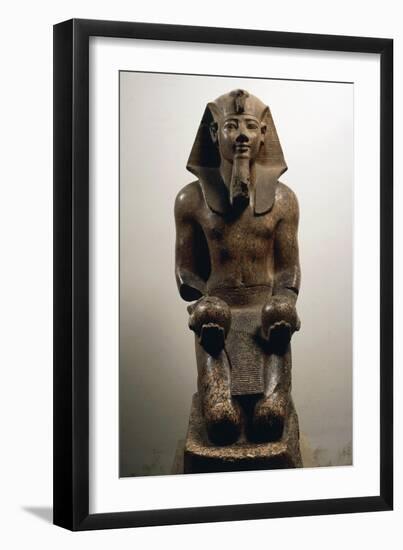 Amenhotep II on His Knees, in Act of Offering Globular-Shaped Wine Jars-null-Framed Giclee Print