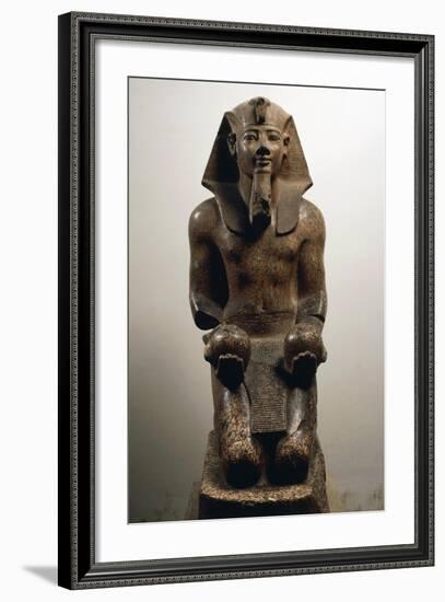 Amenhotep II on His Knees, in Act of Offering Globular-Shaped Wine Jars-null-Framed Giclee Print