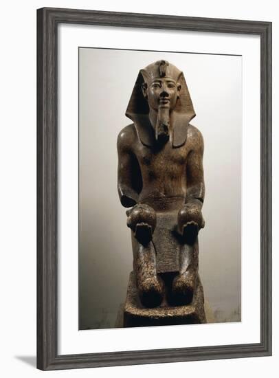 Amenhotep II on His Knees, in Act of Offering Globular-Shaped Wine Jars-null-Framed Giclee Print