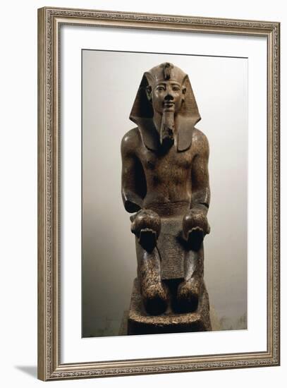 Amenhotep II on His Knees, in Act of Offering Globular-Shaped Wine Jars-null-Framed Giclee Print