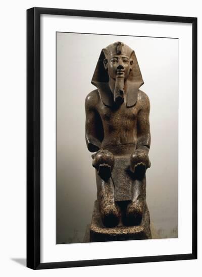 Amenhotep II on His Knees, in Act of Offering Globular-Shaped Wine Jars-null-Framed Giclee Print