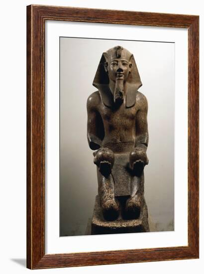 Amenhotep II on His Knees, in Act of Offering Globular-Shaped Wine Jars-null-Framed Giclee Print
