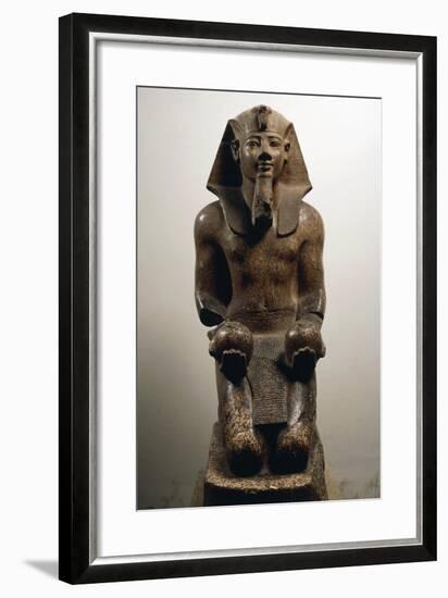 Amenhotep II on His Knees, in Act of Offering Globular-Shaped Wine Jars-null-Framed Giclee Print