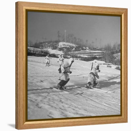 Amer. 10th Mountain Div. Army Ski Patrol, on the Itallian Front in the Appennine Mountains-Margaret Bourke-White-Framed Premier Image Canvas