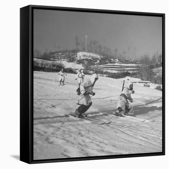 Amer. 10th Mountain Div. Army Ski Patrol, on the Itallian Front in the Appennine Mountains-Margaret Bourke-White-Framed Premier Image Canvas