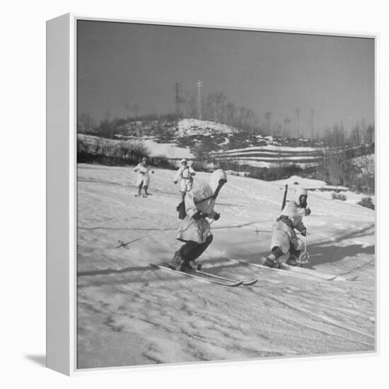 Amer. 10th Mountain Div. Army Ski Patrol, on the Itallian Front in the Appennine Mountains-Margaret Bourke-White-Framed Premier Image Canvas