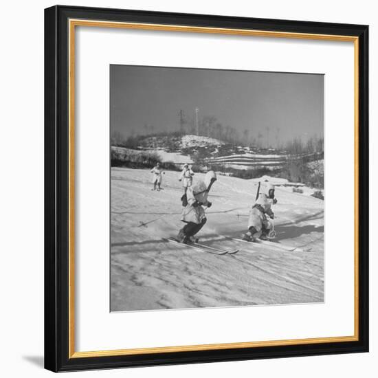 Amer. 10th Mountain Div. Army Ski Patrol, on the Itallian Front in the Appennine Mountains-Margaret Bourke-White-Framed Premium Photographic Print