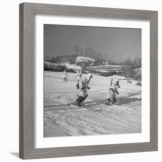 Amer. 10th Mountain Div. Army Ski Patrol, on the Itallian Front in the Appennine Mountains-Margaret Bourke-White-Framed Photographic Print