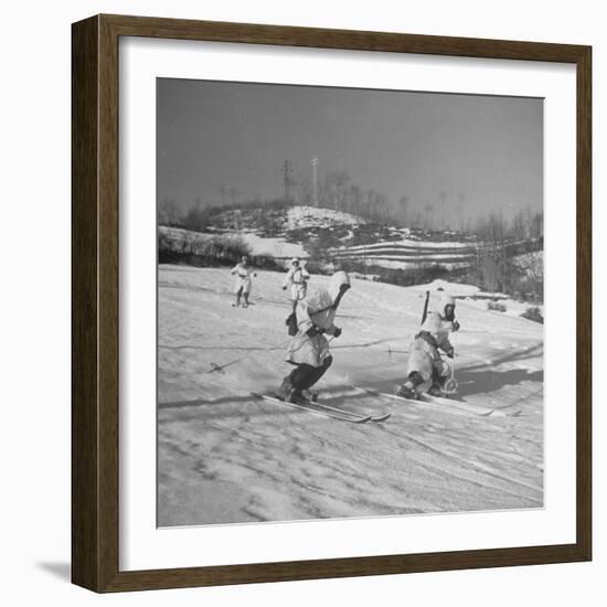 Amer. 10th Mountain Div. Army Ski Patrol, on the Itallian Front in the Appennine Mountains-Margaret Bourke-White-Framed Photographic Print