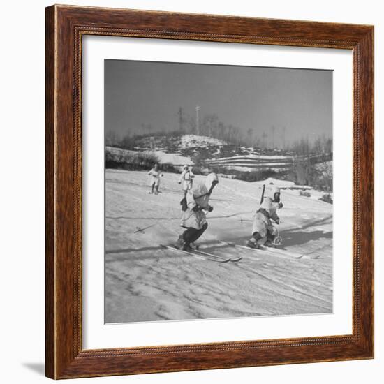 Amer. 10th Mountain Div. Army Ski Patrol, on the Itallian Front in the Appennine Mountains-Margaret Bourke-White-Framed Photographic Print