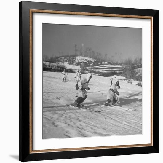 Amer. 10th Mountain Div. Army Ski Patrol, on the Itallian Front in the Appennine Mountains-Margaret Bourke-White-Framed Photographic Print