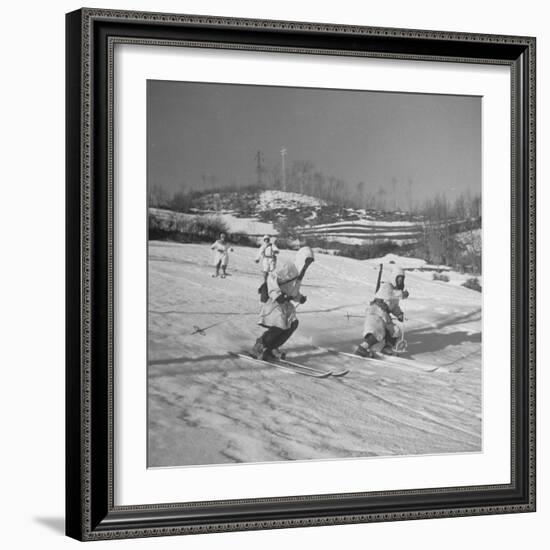 Amer. 10th Mountain Div. Army Ski Patrol, on the Itallian Front in the Appennine Mountains-Margaret Bourke-White-Framed Photographic Print