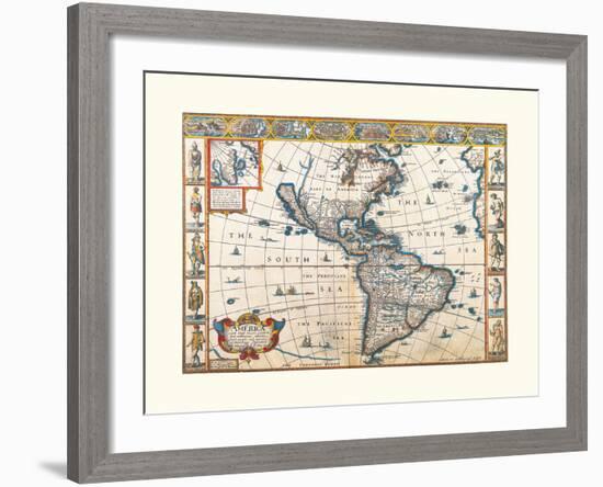 America, 1626-John Speed-Framed Premium Giclee Print