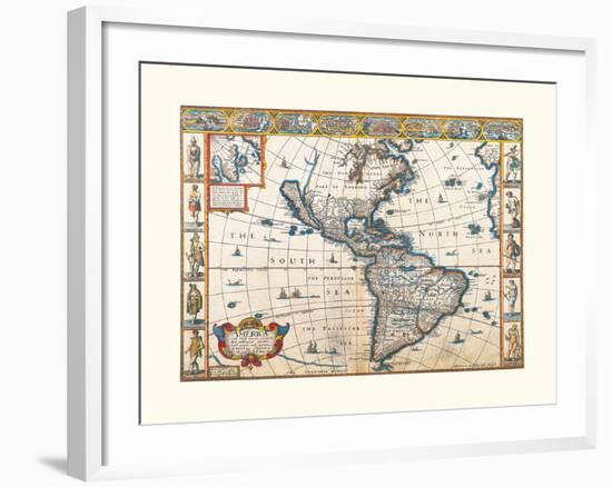 America, 1626-John Speed-Framed Premium Giclee Print