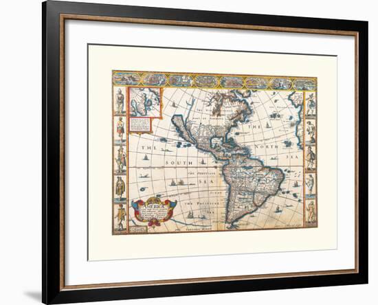 America, 1626-John Speed-Framed Premium Giclee Print