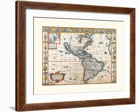 America, 1626-John Speed-Framed Premium Giclee Print