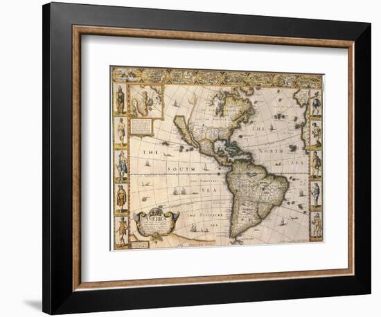 America, 1626-John Speed-Framed Giclee Print