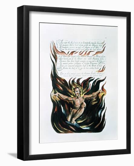 America a Prophecy, "Thus Wept the Angel Voice," the Emergence of Orc (The Embodiment of Energy)-William Blake-Framed Giclee Print