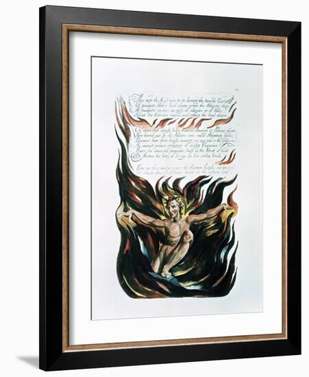 America a Prophecy, "Thus Wept the Angel Voice," the Emergence of Orc (The Embodiment of Energy)-William Blake-Framed Giclee Print