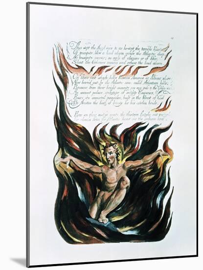 America a Prophecy, "Thus Wept the Angel Voice," the Emergence of Orc (The Embodiment of Energy)-William Blake-Mounted Giclee Print