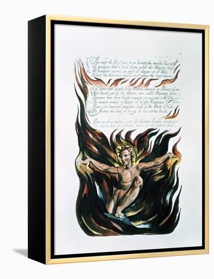 America a Prophecy, "Thus Wept the Angel Voice," the Emergence of Orc (The Embodiment of Energy)-William Blake-Framed Premier Image Canvas