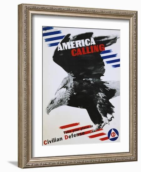 America Calling Poster-Herbert Matter-Framed Giclee Print