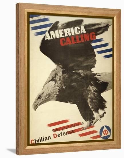 America Calling, Take Your Place in Civilian Defense, c.1941-Herbert Matter-Framed Stretched Canvas