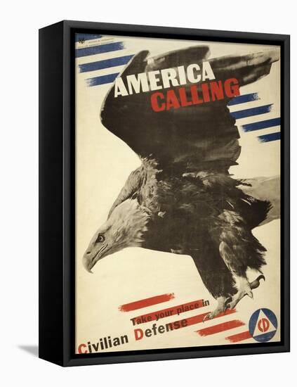 America Calling, Take Your Place in Civilian Defense, c.1941-Herbert Matter-Framed Stretched Canvas