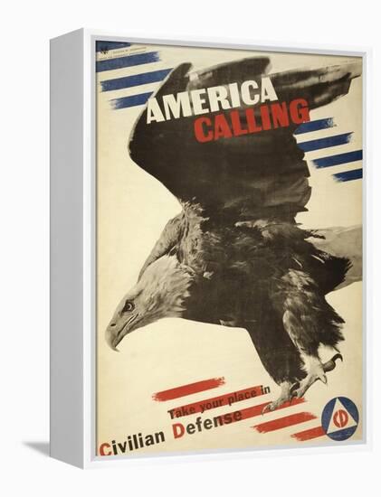 America Calling, Take Your Place in Civilian Defense, c.1941-Herbert Matter-Framed Stretched Canvas