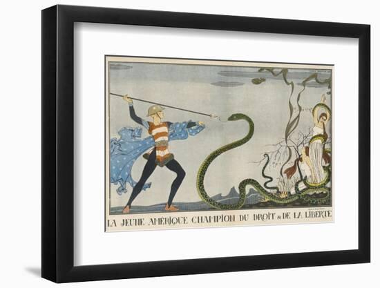 America Comes to the Rescue of Justice and Liberty-Georges Barbier-Framed Photographic Print