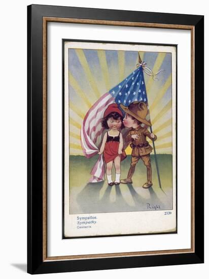 America Joins the War and Sympathises with Marianne-null-Framed Art Print