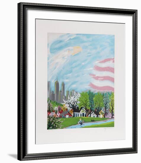 America Light of the World-Kay Ameche-Framed Serigraph