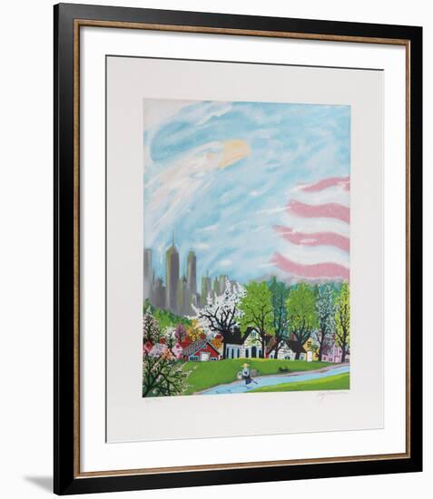 America Light of the World-Kay Ameche-Framed Serigraph