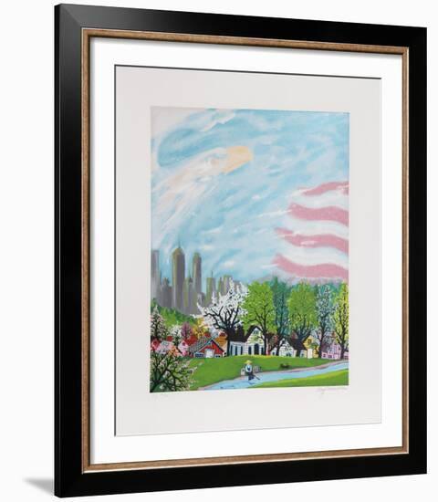 America Light of the World-Kay Ameche-Framed Serigraph