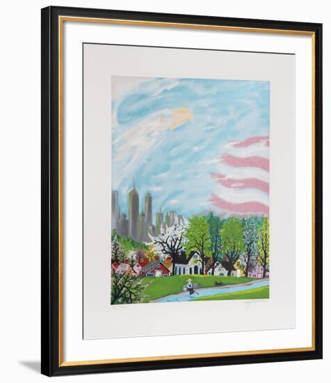 America Light of the World-Kay Ameche-Framed Serigraph