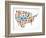 America Map With Many Icons-Marish-Framed Art Print