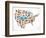 America Map With Many Icons-Marish-Framed Art Print