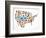 America Map With Many Icons-Marish-Framed Art Print